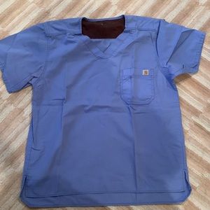 Carhartt Mens size large multipocket seal blue scrub top